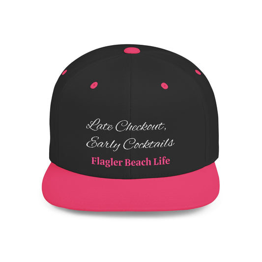 Flat Bill Snapback Hat, Stylish Beach Lifestyle Cap, Perfect for Summer, Casual Outings, Flagler Beach Life Gift, Trendy Accessory