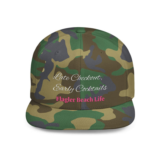 Flat Bill Snapback Hat, Stylish Beach Lifestyle Cap, Perfect for Summer, Casual Outings, Flagler Beach Life Gift, Trendy Accessory